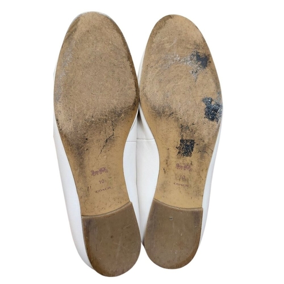 Coach Sienna Slide Loafers Shoes Women's Size 10 Color Chalk Leather Slip On - Picture 10 of 12